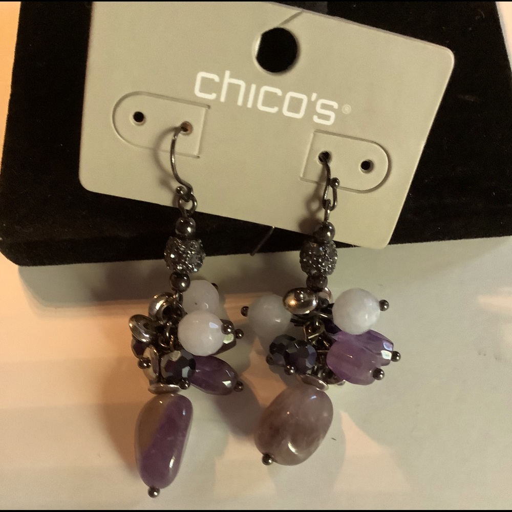 Chico’s Multi Purple Drop Earrings